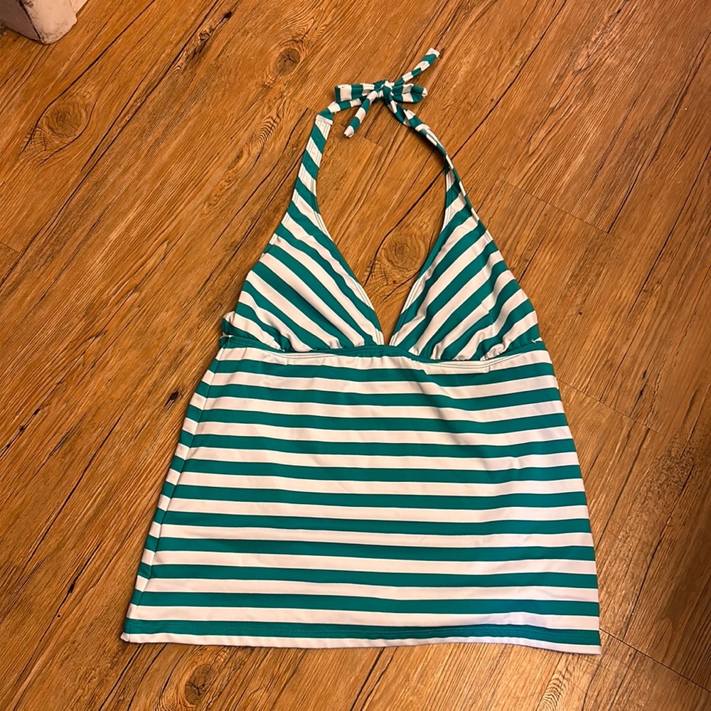 Mossimo Women’s Swim Top White/Teal Size XL